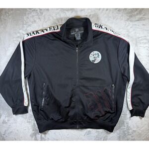 Makaveli Branded Jacket Mens Big 4X Black Track Full Zip Rap Graphic Hip Hop